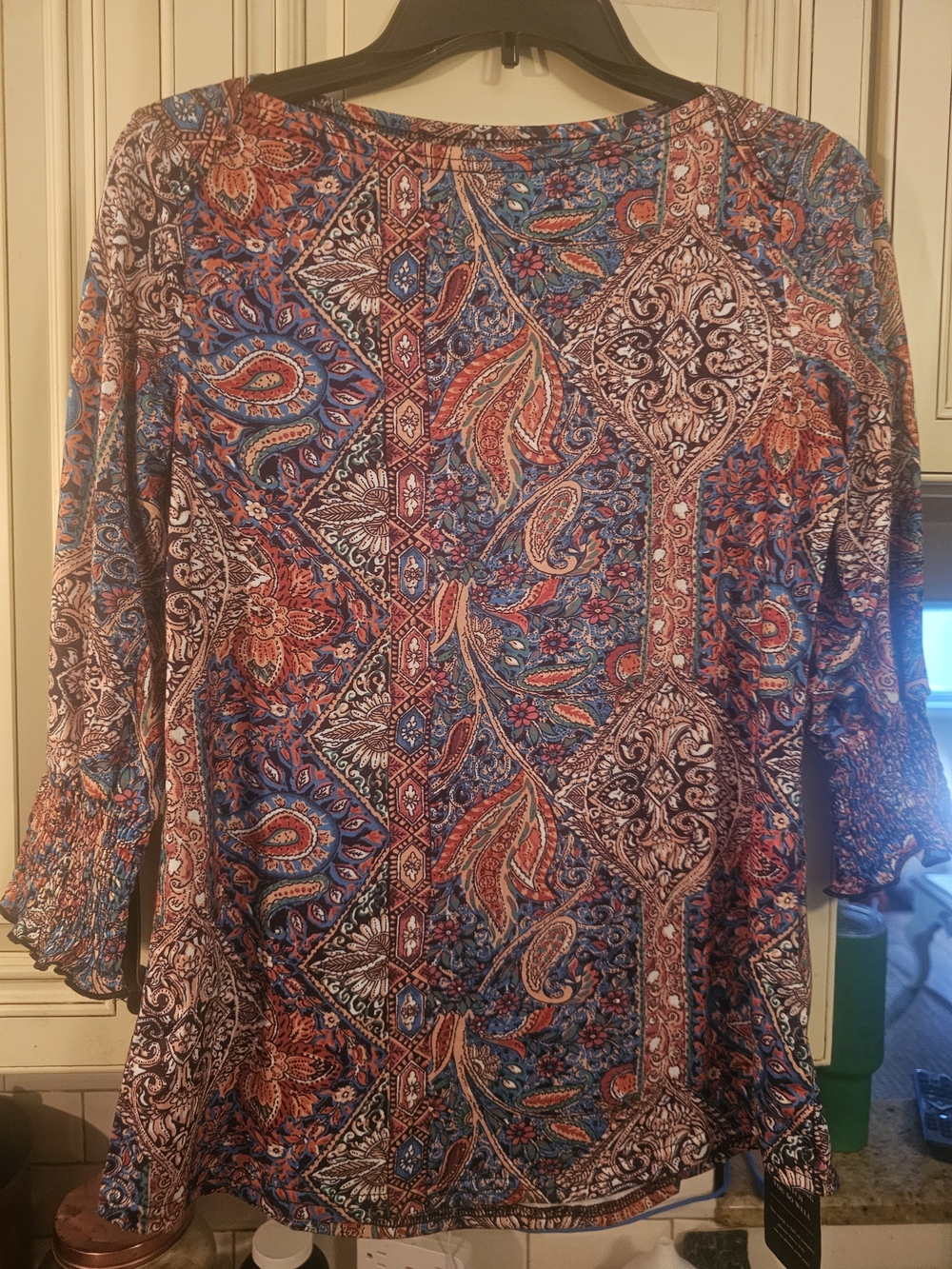 Woman's Multicolor Paisley Long-Sleeve Shirt New